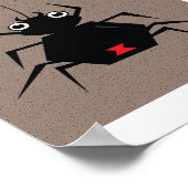 ブラックウィドウミニマルイラストレーションポスター子供へ ポスター (角)