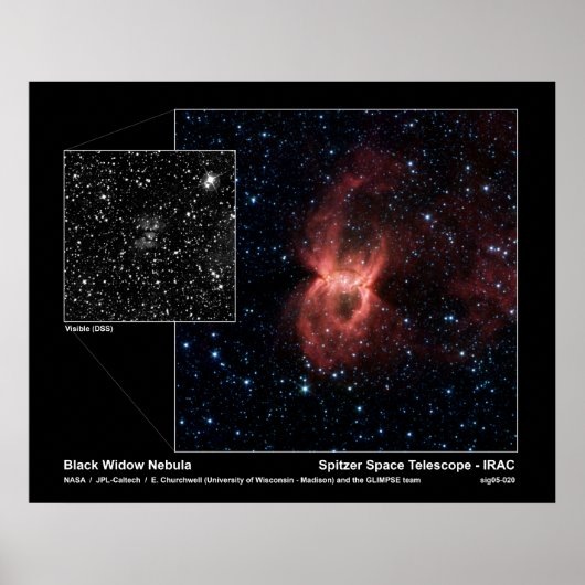 ブラックウィドウ星雲 – スピッツァー宇宙望遠鏡 ポスター (正面)
