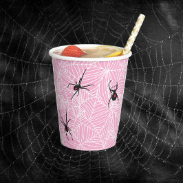 ブラックウィドウ・スパイダーウェブ パステルピンク 紙コップ