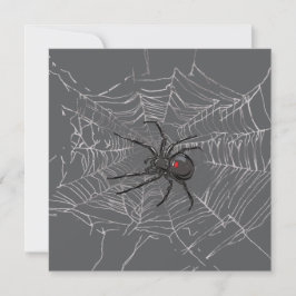 ブラックウィドスパイダーとスパイダーウェブスケッチアート カード