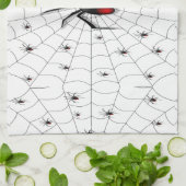 ブラックウィドスパイダーとベビー- キッチンタオル (折り畳み)