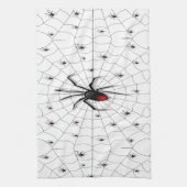 ブラックウィドスパイダーとベビー- キッチンタオル (縦)
