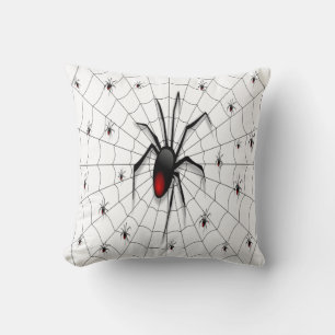 ブラックウィドスパイダーとベビー- クッション