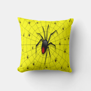 ブラックウィドスパイダーとベビー- クッション
