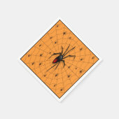 ブラックウィドスパイダーとベビー- スタンダードカクテルナプキン (角)