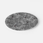 ブラックウィドスパイダーウェブグレー ペーパープレート (アングル)