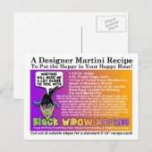 ブラックウィドハローウィーンマルティーニレシピハガキ ポストカード (正面/裏面)
