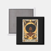 ブラックウィメンアフローヘアブラックヒストリー月タロットCa マグネット (正面/裏面)