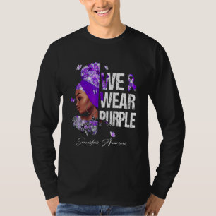 ブラックウィメンズwe衣服パープルサルコイドーシス認識度 tシャツ