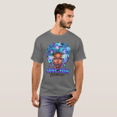 ブラックウィメンフラワーヘアティール（緑がかった色） Tシャツ (正面フル)