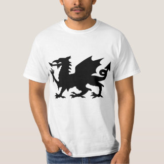 ブラックウィングドウエールドラゴンシルエットティー Tシャツ