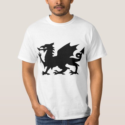 ブラックウィングドウエールドラゴンシルエットティー Tシャツ (正面)