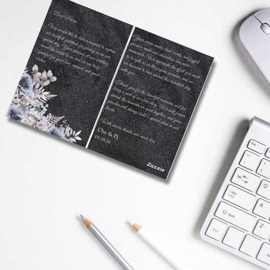 ブラックウィンターウェディングサンキューカード ポストカード