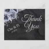 ブラックウィンターウェディングサンキューカード ポストカード (正面)