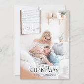 ブラックウィンターピネコーンメリークリスマスフォトホリド シーズンカード (正面)