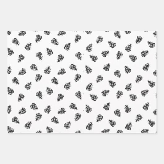 ブラックウィンターホリデー ラッピングペーパーシート (正面)