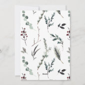 ブラックウィンターボタニカルメリークリスマスフォトホリド シーズンカード (裏面)