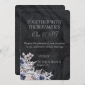 ブラックウィンターミニマル結婚リスト 招待状 (正面/裏面)