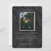 ブラックウィンターミニマル結婚リスト 招待状 (裏面)