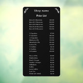 ブラックウィンドウクリングの価格リスト ウィンドウサイン (シート3)