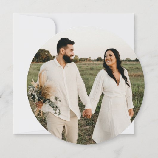 ブラックウィーズア婚約したラウンド婚約パーティ 招待状 (裏面)