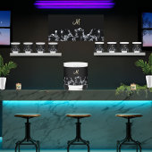 ブラックウイスキーガラスモノグラムきらめくアイキューブ ウイスキーグラス