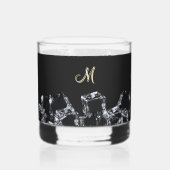 ブラックウイスキーガラスモノグラムきらめくアイキューブ ウイスキーグラス (裏面)