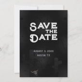 ブラックウェスタンゴシック写真Save The Date Card セーブザデート (正面)