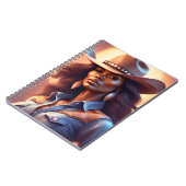 ブラックウェスタン女性のカーボーイデニム ノートブック (左側)