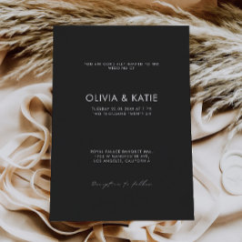 ブラックウェディングの招待テンプレート 招待状