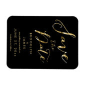 ブラックウェディングは日付の磁石を保存エレガント マグネット (横)