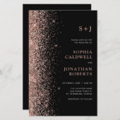 ブラックウェディングへの招待に対する予算の全グリッターを1つに (正面/裏面)