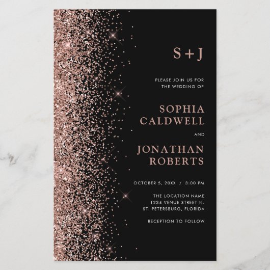 ブラックウェディングへの招待に対する予算の全グリッターを1つに (正面)