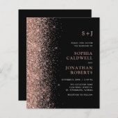 ブラックウェディングへの招待に対する予算の全グリッターを1つに (正面/裏面)