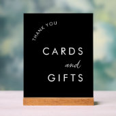 ブラックウェディングカードとギフトテーブル アクリルサイン (ニュートラル)