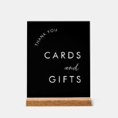 ブラックウェディングカードとギフトテーブル アクリルサイン (正面)