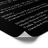 ブラックウェディング バーメニュー 受付サイン ドリンク ポスター (角)