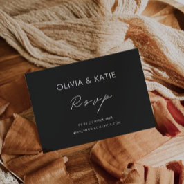 ブラックウェディング RSVP カード テンプレート