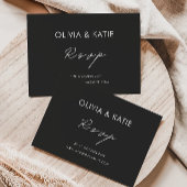 ブラックウェディング RSVP カード テンプレート