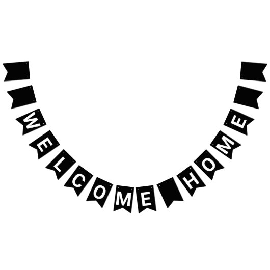 ブラックウェルカムホームバナー バンティングフラッグ (全)