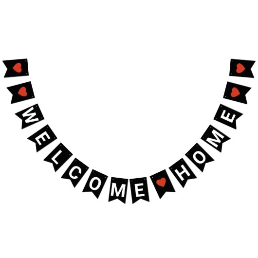 ブラックウェルカムホームバナー バンティングフラッグ (全)