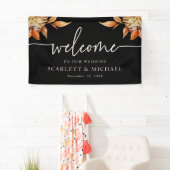 ブラックウェルカム結婚のバナー 横断幕 (インサイチュ)