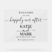 ブラックウェルカム透明の後の幸せな時間 アクリルサイン (正面)