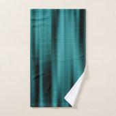 ブラックウェーブ付きの青い布地テクスチャ バスタオルセット (ハンドタオル)