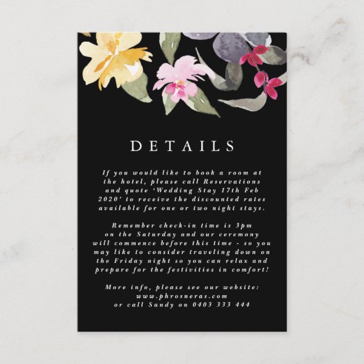 ブラックウエレガントォーター色の美結婚しい詳細 エンクロージャーカード (正面)