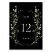 ブラックウエレガントォーター色ワイルドフラワー結婚ズ テーブルナンバー (裏面)