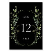 ブラックウエレガントォーター色ワイルドフラワー結婚ズ テーブルナンバー (正面)