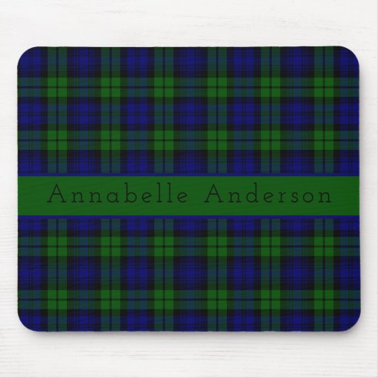 ブラックウォッチのパーソナライズ マウスパッド (正面)