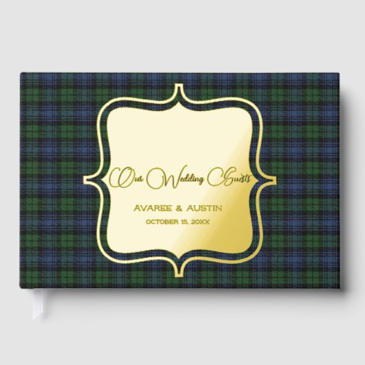 ブラックウォッチエンシェントオリジナルスコットランドタータンチェック ゲストブック (正面)