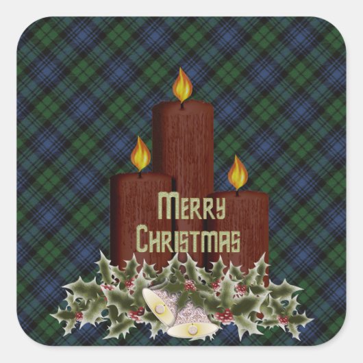 ブラックウォッチエンシェントスコットランドタータンチェック スクエアシール (正面)